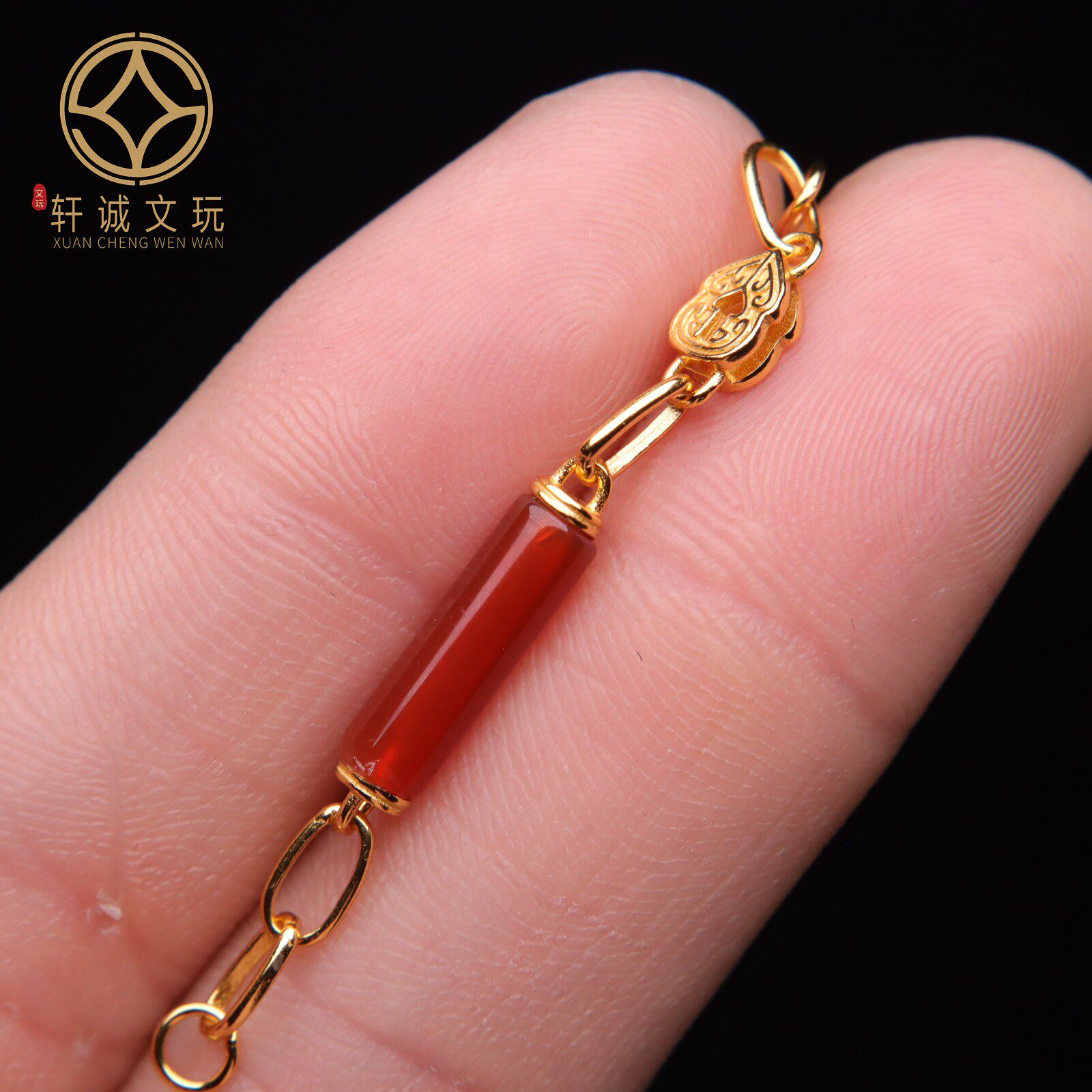 原创足银925南红桶珠顶腰珠隔珠手串手工串珠diy文玩配饰配件饰品