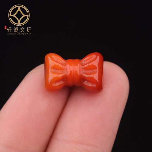 11MM蝴蝶结南红玛瑙桶珠保真凉山满肉满色散珠DIY配饰手串配件