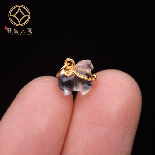 原创足银925银镀金镶嵌水晶马到成功顶腰珠手串diy文玩配饰配件