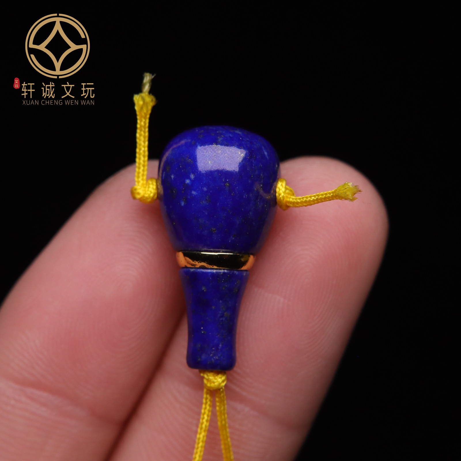 原创古法金天然青金石奶嘴光面三通佛头桶珠隔珠diy配饰配珠配件