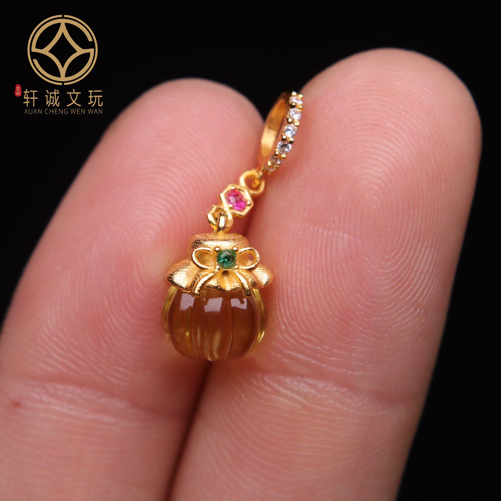原创S925银镀金天然蜜蜡瓜珠桶珠鼓珠散珠DIY手串手链配饰配件