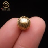 原创足银925银镀金拉丝圆珠顶腰珠隔珠手串串珠编绳diy文玩配饰