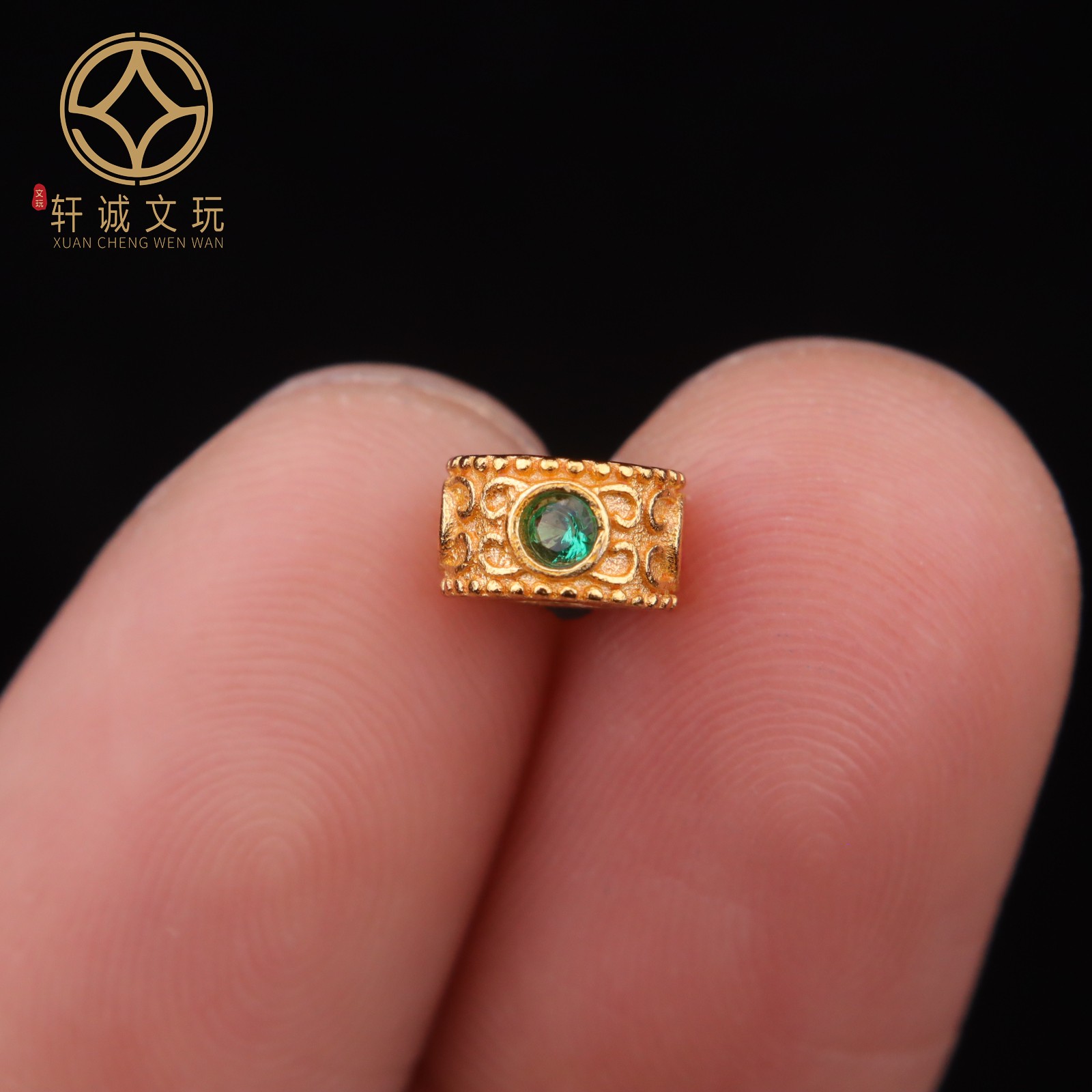 9MM银镀金蜻蜓眼s925转运珠子南红松石隔珠手链配件diy配饰配珠