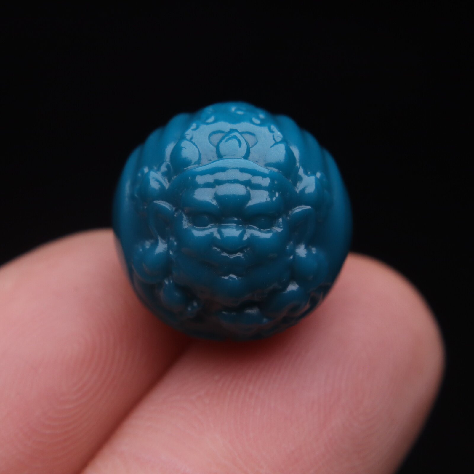 雪巴琉璃玉化果冻料大黑天黄财神单圈高瓷绿松石回纹星月菩提配饰