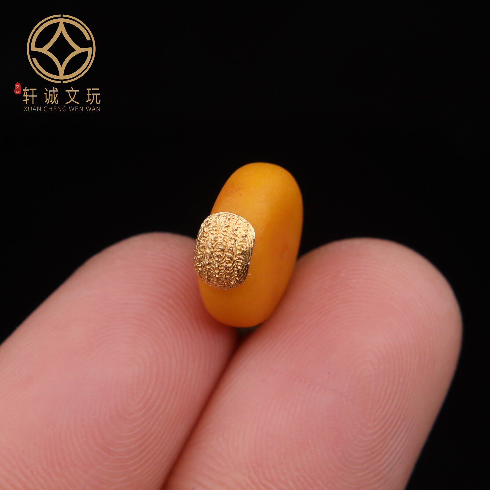 天然银镀金五条镶嵌蜜蜡老蜡墩子平安扣面包圈diy文玩配件饰隔片