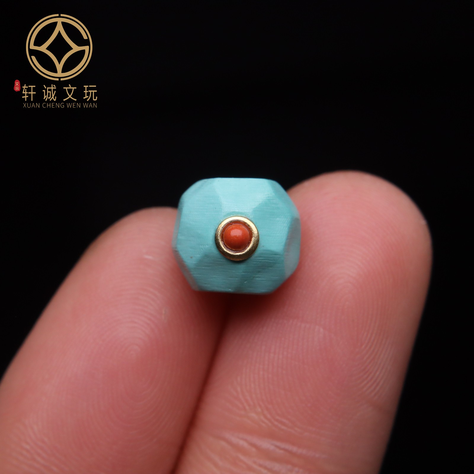 优化高瓷绿松石镶嵌南红老型桶珠蒙松散珠手串手持108diy配饰