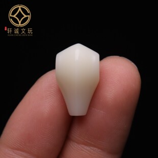 原创雪巴白绿琉璃鲨鱼背鳍三通佛头手串长串108diy配饰手串配件
