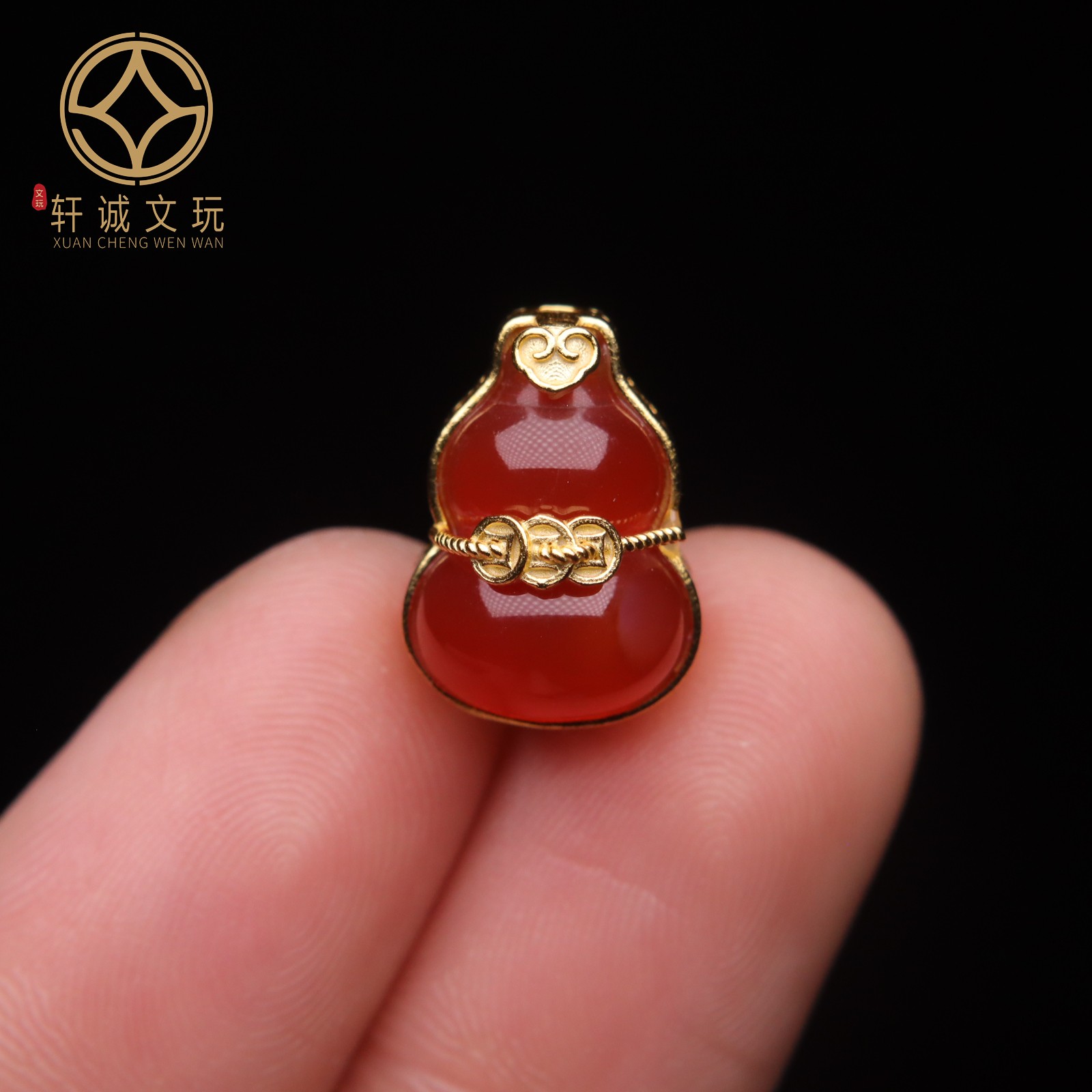 原创银镀金天然南红玛瑙葫芦桶珠散珠手串diy文玩配件手串配饰