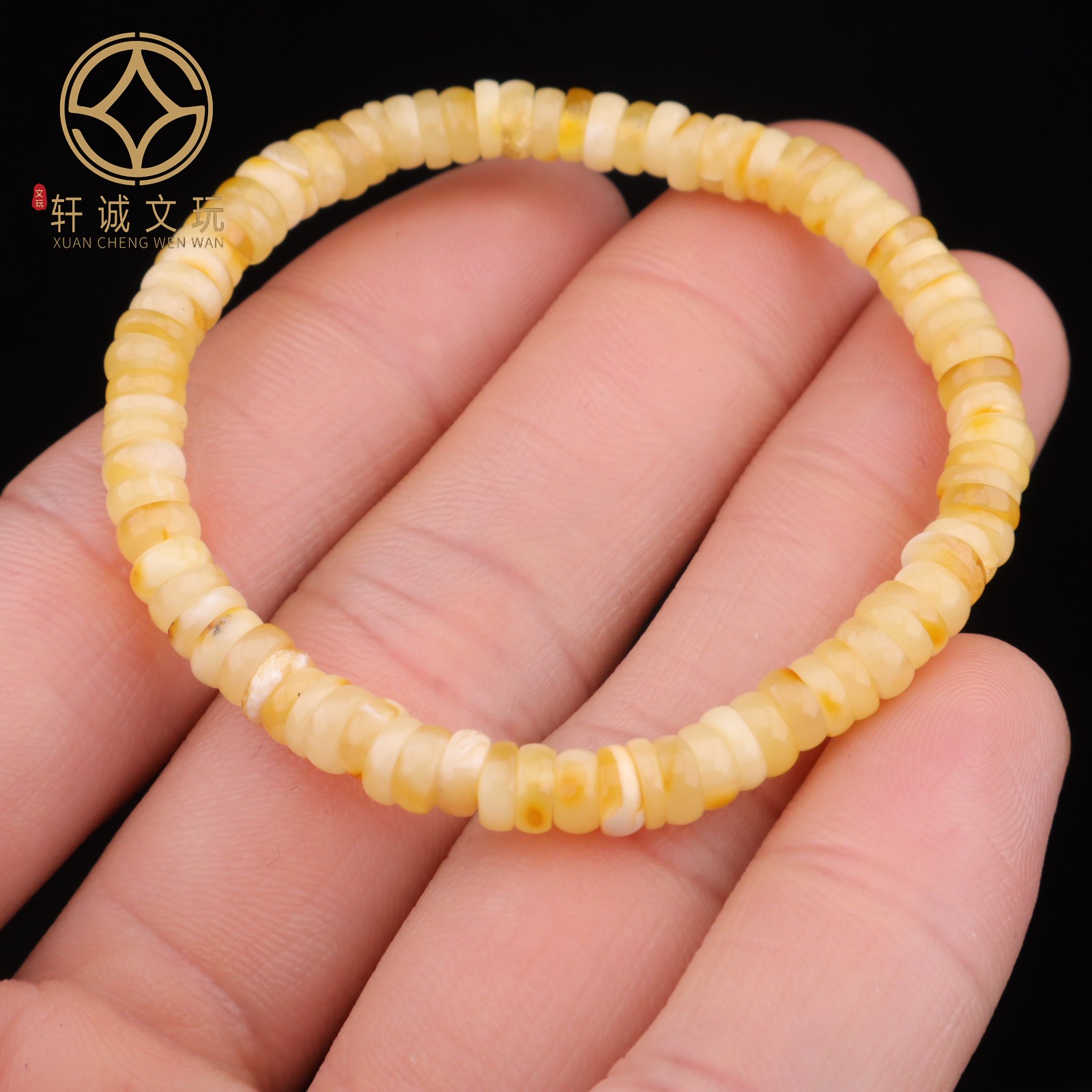 原创天然琥珀蜜蜡原矿俄料隔片桶珠隔珠diy文玩配件配饰手串手链