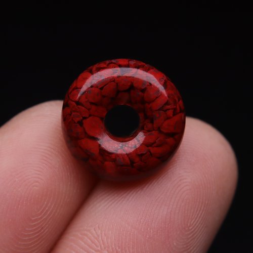 原矿晶体砂朱砂平安扣面包圈隔片卡子隔圈鼓珠散珠手串文玩配饰