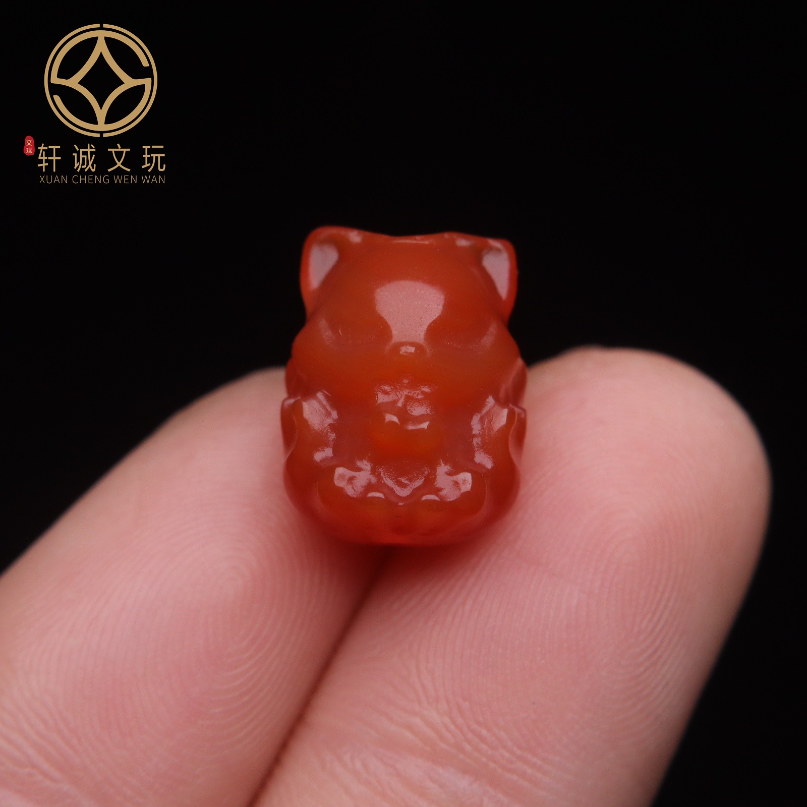 保真凉山满肉满色南红玛瑙狐狸吊坠配珠手串手链文玩diy配件配饰