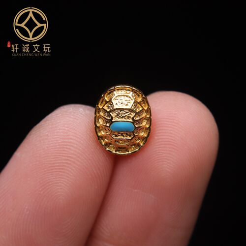 原创足银925银镀金富甲天下冰火红蓝背云手串手链diy文玩配珠配饰