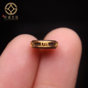 原创S925银镀金天然沉香木隔片镶嵌六字真言老型桶珠散珠DIY配饰