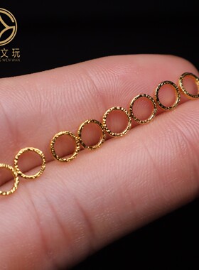 原创纯银925陨石款大孔隔片垫片隔珠长串手工串珠编绳diy文玩配饰