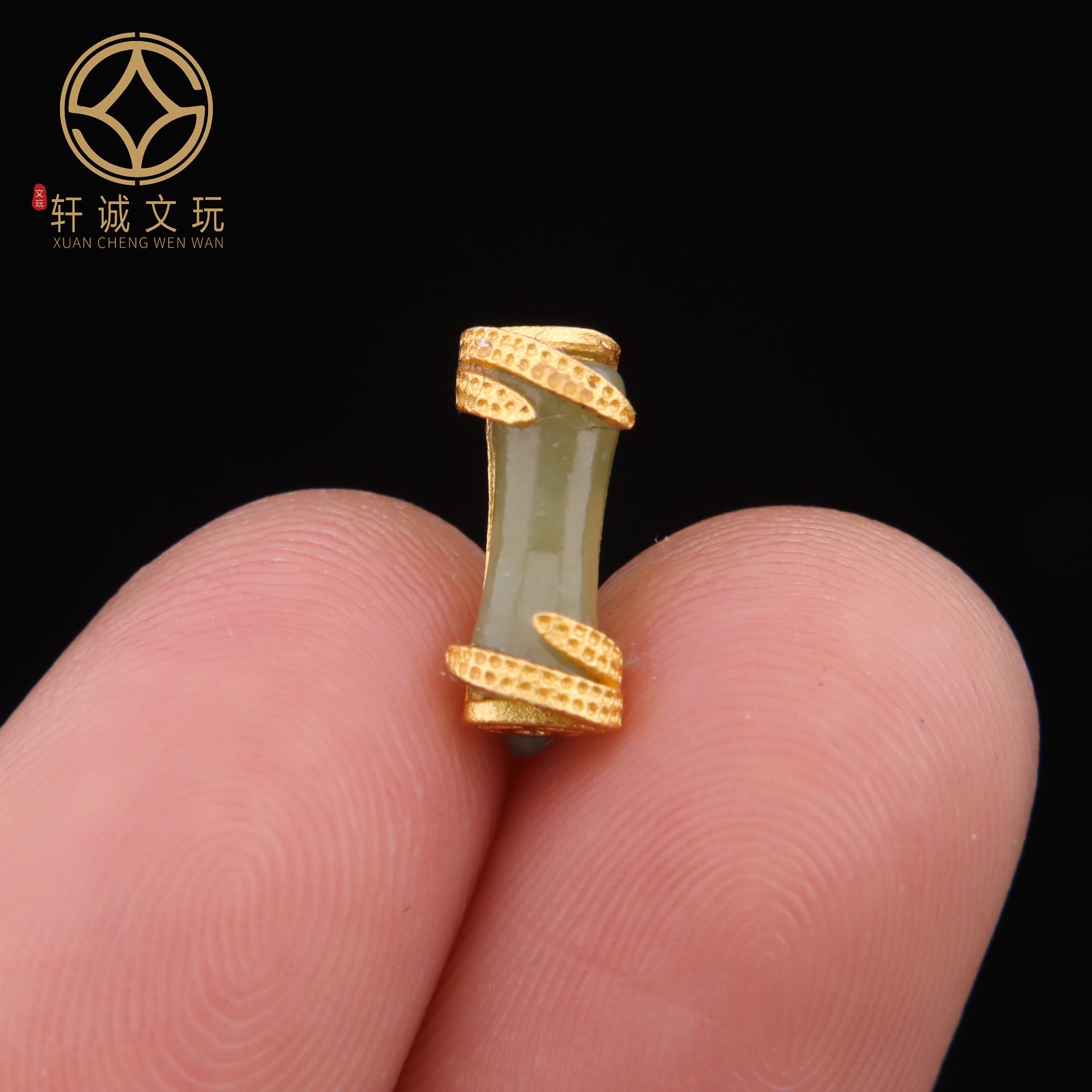原创925银镀金竹节翡翠桶珠腰珠隔珠手工串珠编绳diy文玩配饰珠