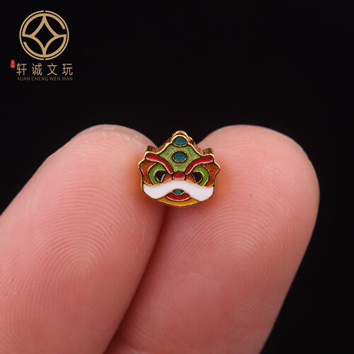 8.2MM醒狮背云925银镀金腰珠隔珠串珠编绳diy文玩配饰配件饰品