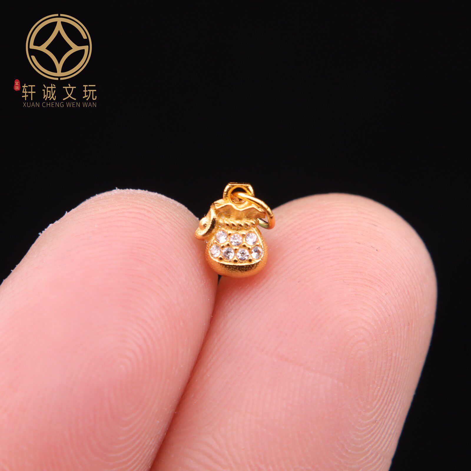 原创925银镀金葫芦福袋吊坠手工串珠编绳diy文玩配饰珠配件配珠