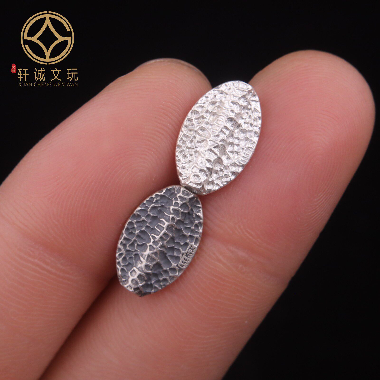 原创s999纯银莲花圆随型桶珠配饰配件DIY文玩串珠手串饰品配珠