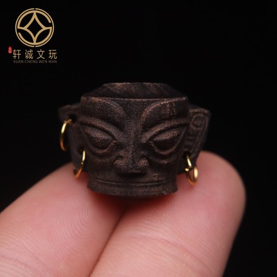 古法金配件天然沉香檀香三星堆镶嵌跑环隔片散珠DIY文玩配饰配件