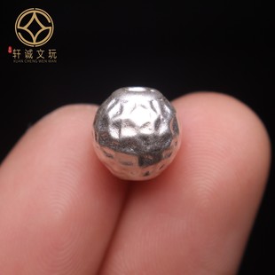 原创s999纯银切面刻面钻石面回纹珠配饰配件DIY文玩串珠手链饰品