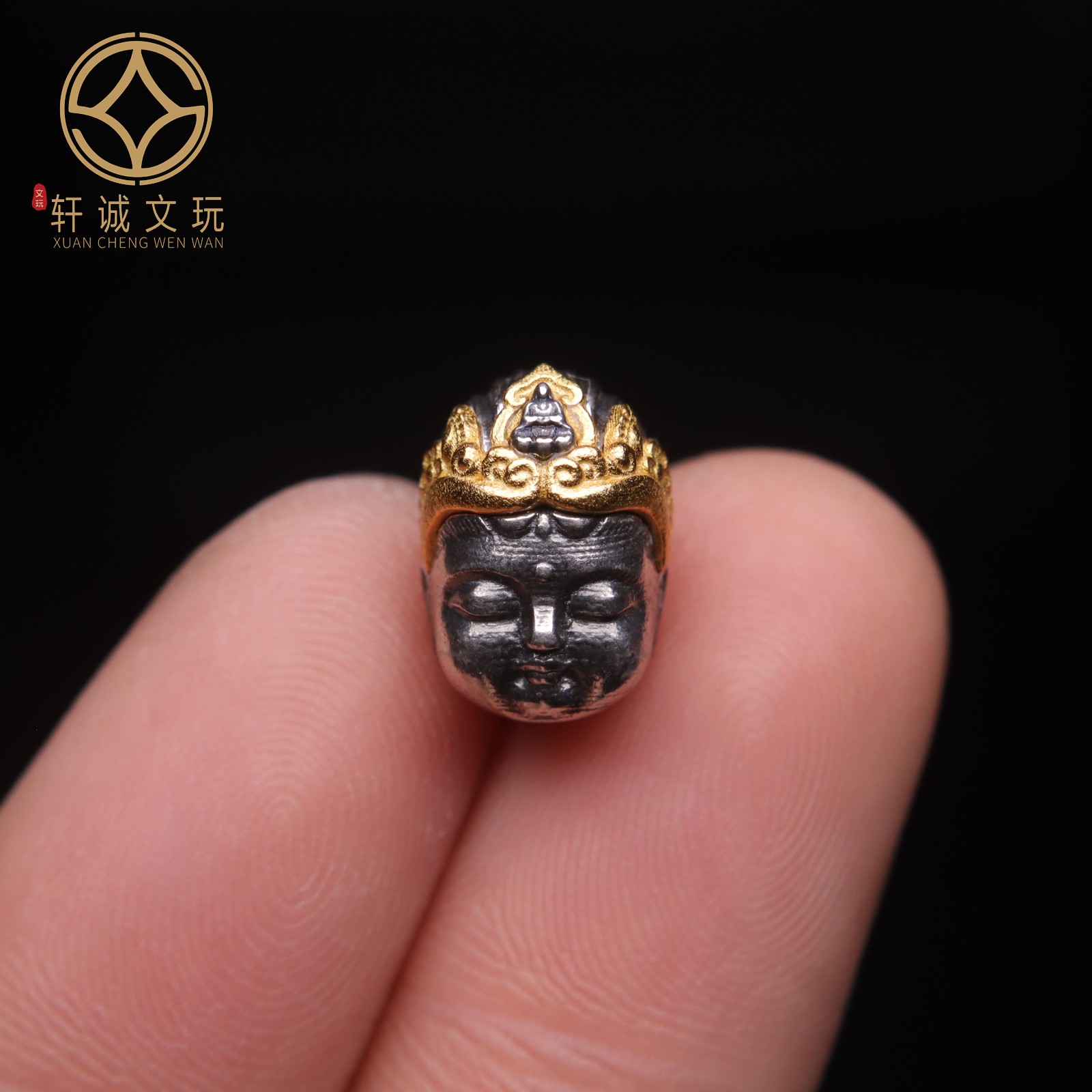 原创纯银925镀金宝宝佛圆珠散珠背云珠菩提长串diy文玩配饰配件