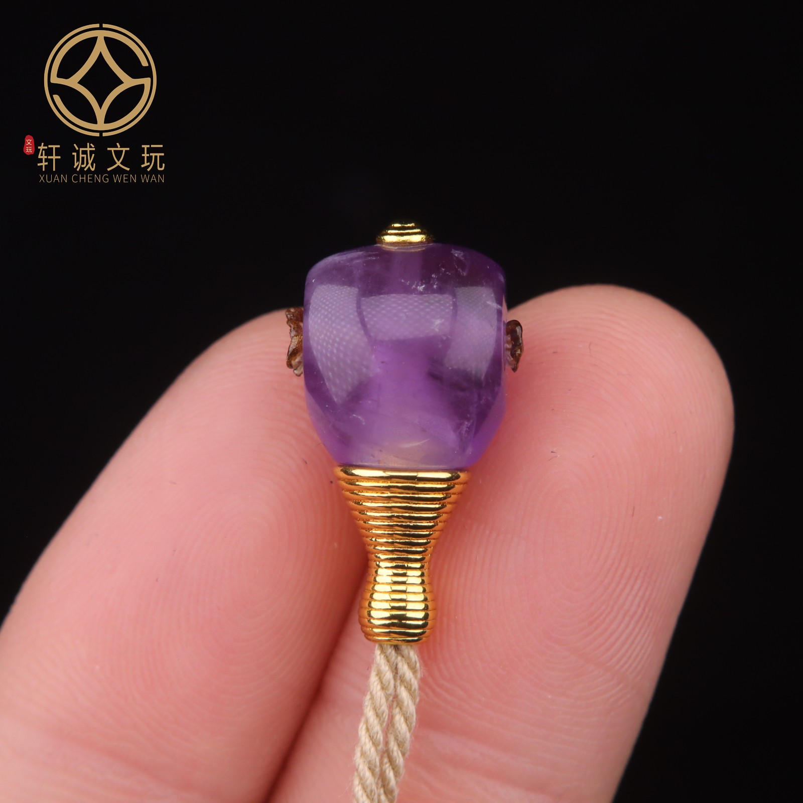 10.6MM紫水晶葫芦奶嘴三通天然散珠珠子DIY文玩配饰配件文玩配珠