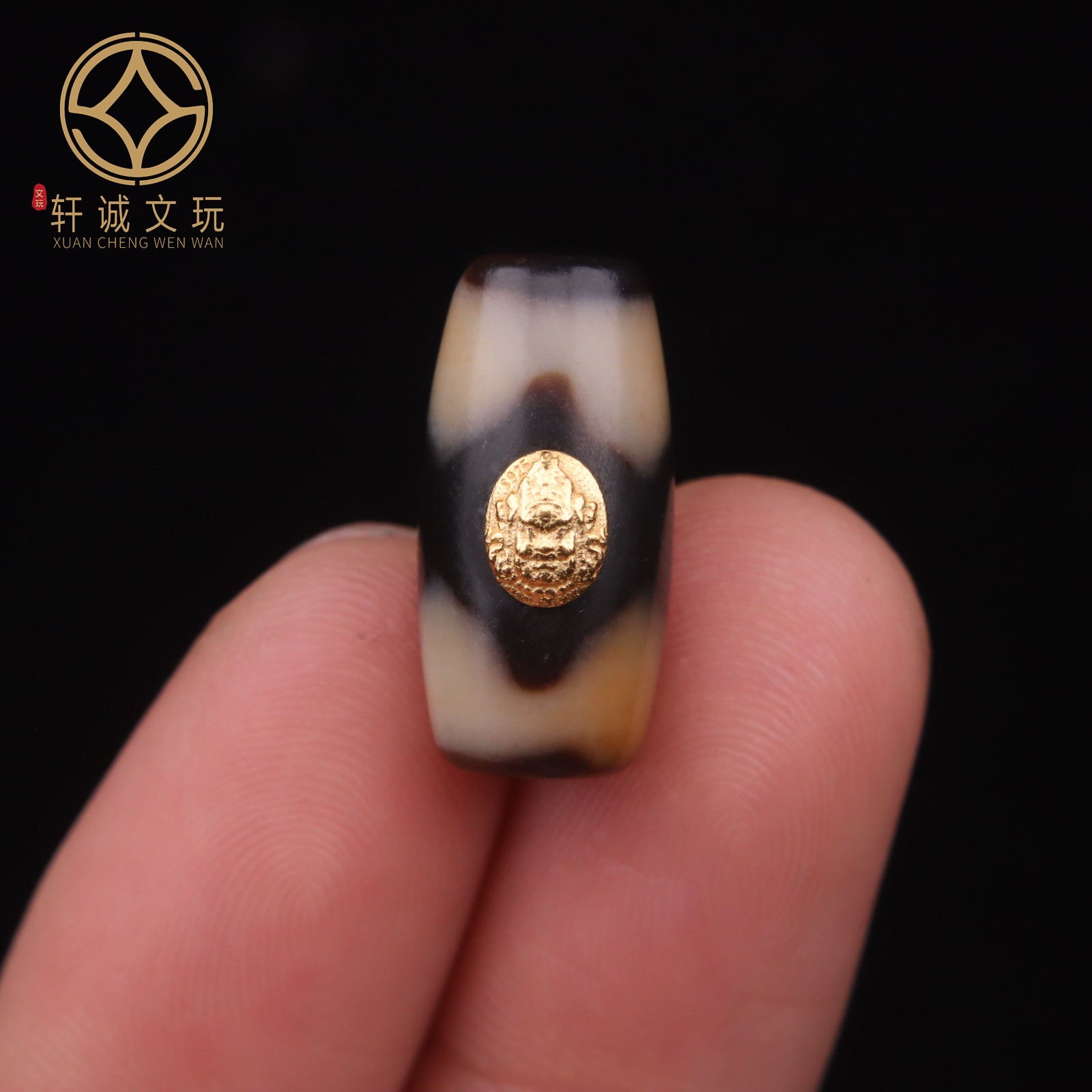 10MM黄财神天珠桶珠925银镀金天然玛瑙散珠DIY配饰文玩配件配珠
