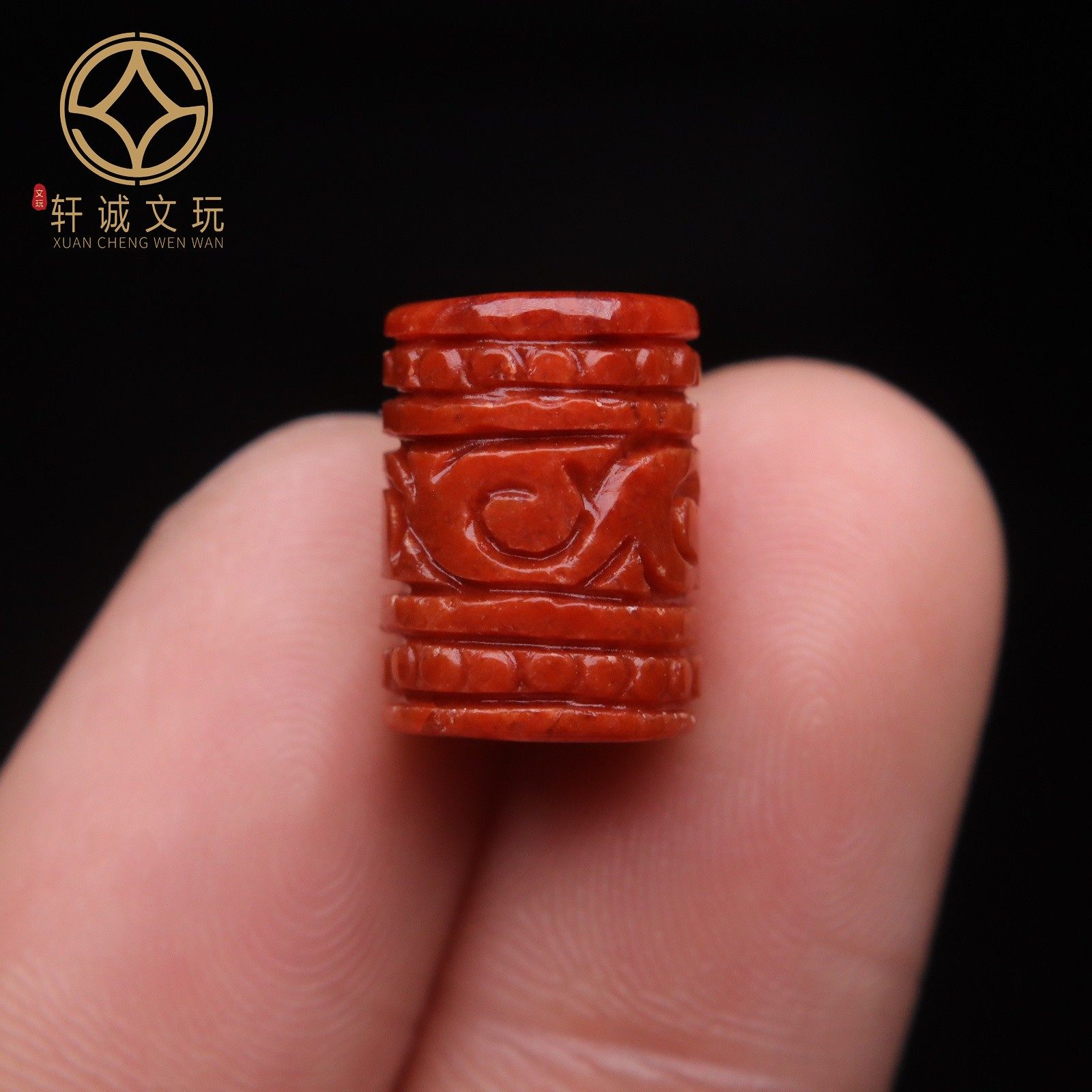 保真满肉满色红翡回纹大孔桶珠鼓珠桶珠散珠DIY配饰配件配珠