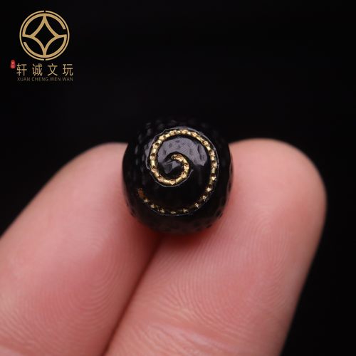 天然黑曜石古法金搓金老型桶珠星月金刚菩提108长串配饰配件饰品