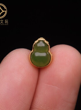 原创S925银镀金天然和田玉葫芦桶珠隔珠金刚菩提108长串配饰配件