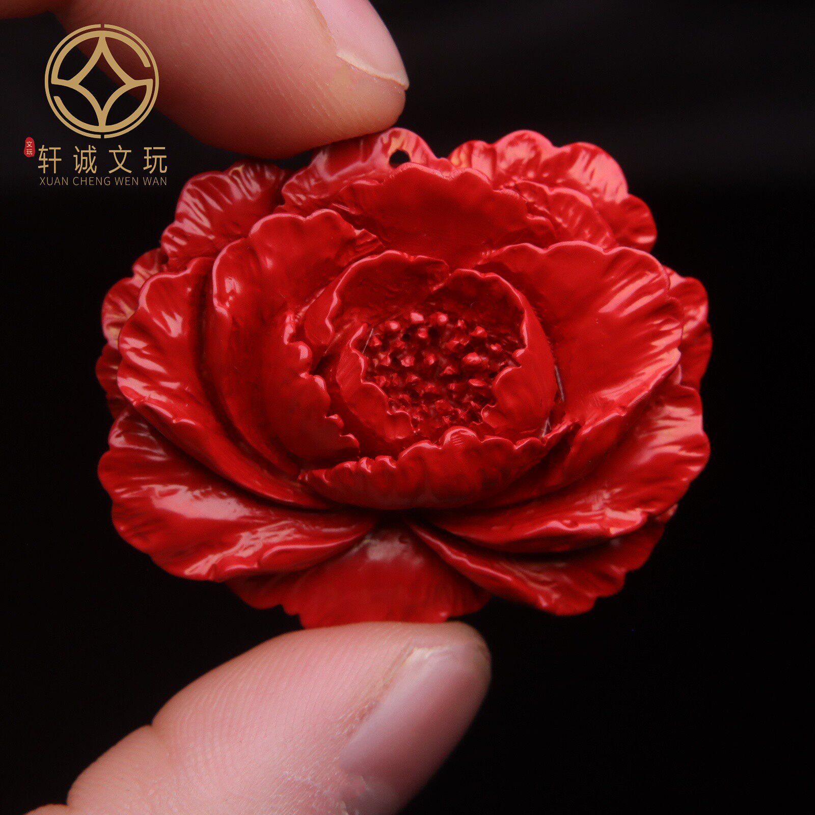 保真朱砂红砂莲花牡丹玫瑰座隔珠侧挂diy本命年配饰挂件牌子吊坠