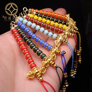 雪巴琉璃精工彩虹老型套装计数器流苏隔珠散珠手串108diy配饰配件