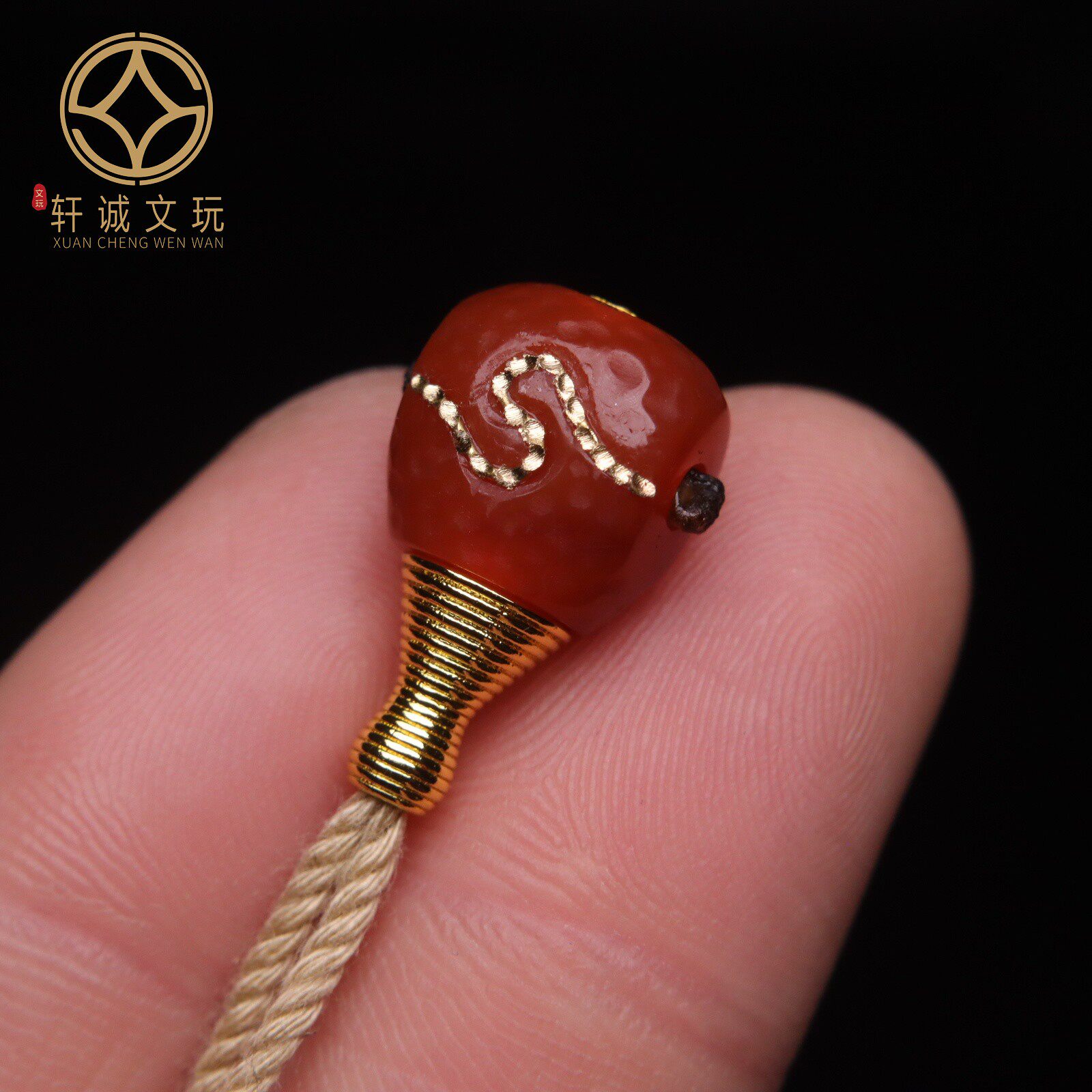 保真天然搓金肉满色玛瑙分体三通佛头散珠DIY配饰新品配件饰品