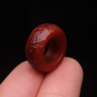 保真凉山满肉满色大孔南红玛瑙跑环跑圈隔片鼓珠散珠DIY配饰配件