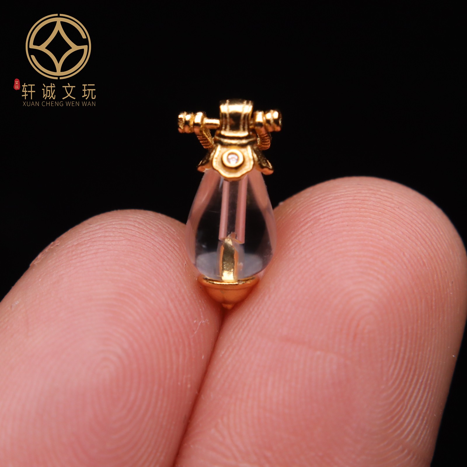 原创足银925镀金水晶瓶隔珠手串串珠diy文玩配饰配件挂件吊坠