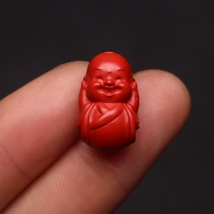 天然原矿朱砂三不佛不说不听不看帝王diy手串手链文玩吊坠配饰件