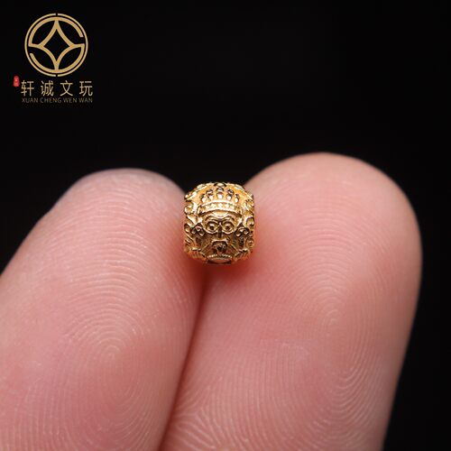 原创925银镀金扎基拉姆老型桶珠腰珠隔珠手工串珠编绳diy文玩配饰