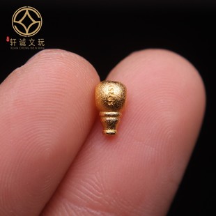 原创925纯银足银镀金三通佛头隔珠手串diy配件金刚菩提文玩配饰