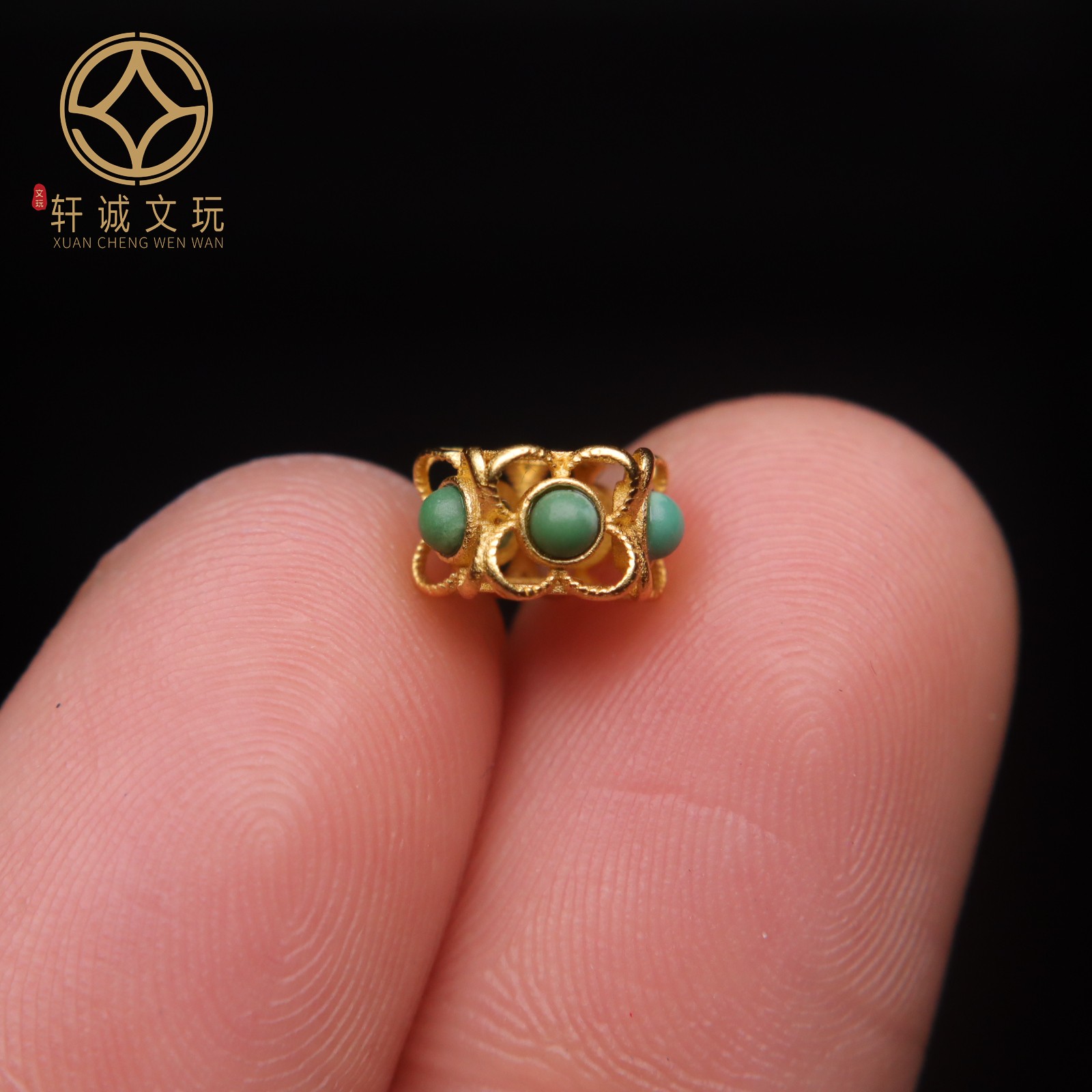 原创s925银镀金转运珠子松石蜻蜓眼隔珠手链小配件diy配饰配珠