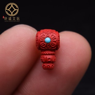 保真朱砂帝王砂镶嵌六字真言小三通佛头星月金刚菩提108长串配饰