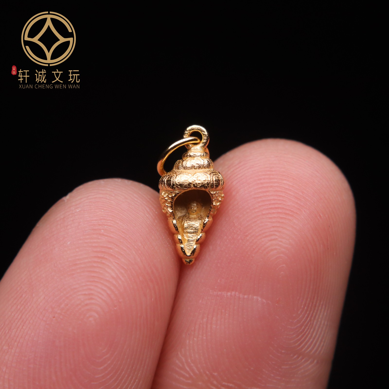 原创925银镀金法螺佛桶珠腰珠隔珠手工串珠编绳diy文玩配饰吊坠