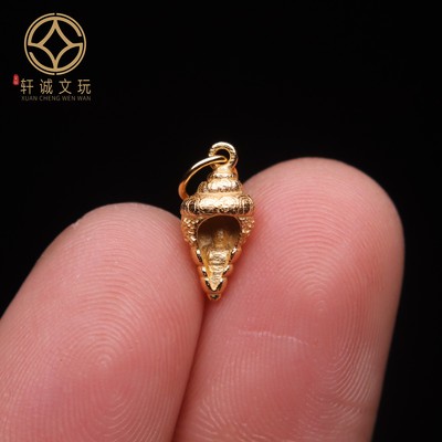 原创925银镀金法螺佛桶珠腰珠隔珠手工串珠编绳diy文玩配饰吊坠