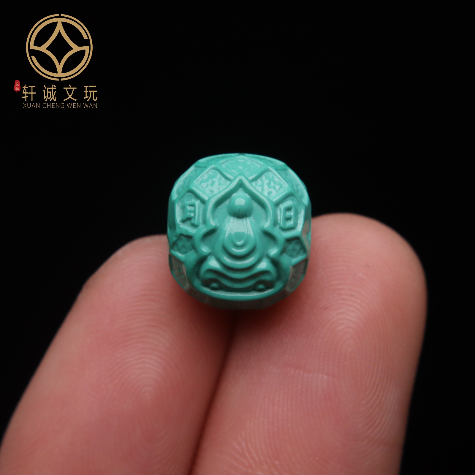优化高瓷绿松石果绿白蓝无相佛老型桶珠蒙松散珠手串108diy配珠