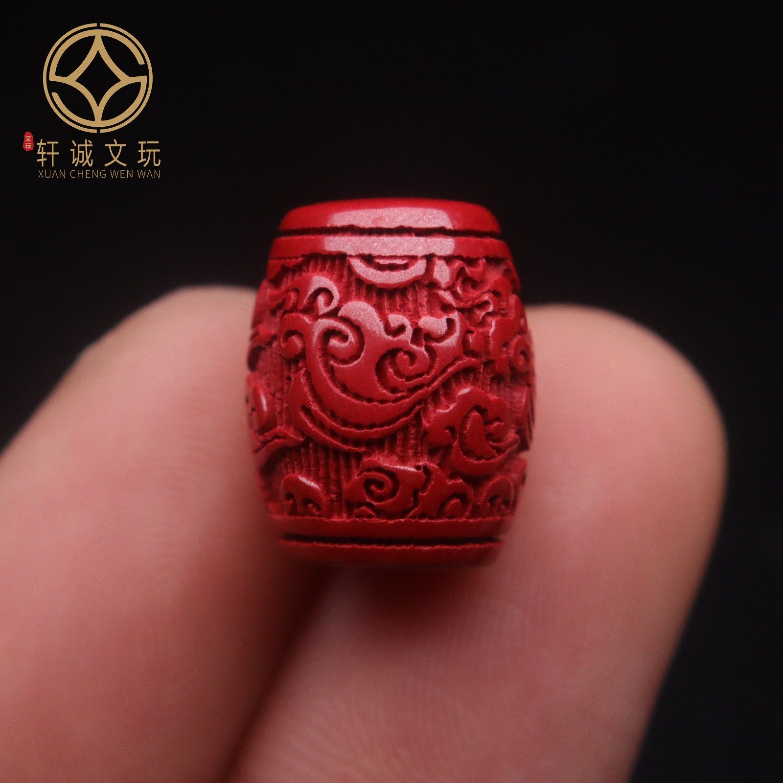 天然朱砂帝王砂云纹祥云老型桶珠散珠配珠金刚菩提手串文玩配饰