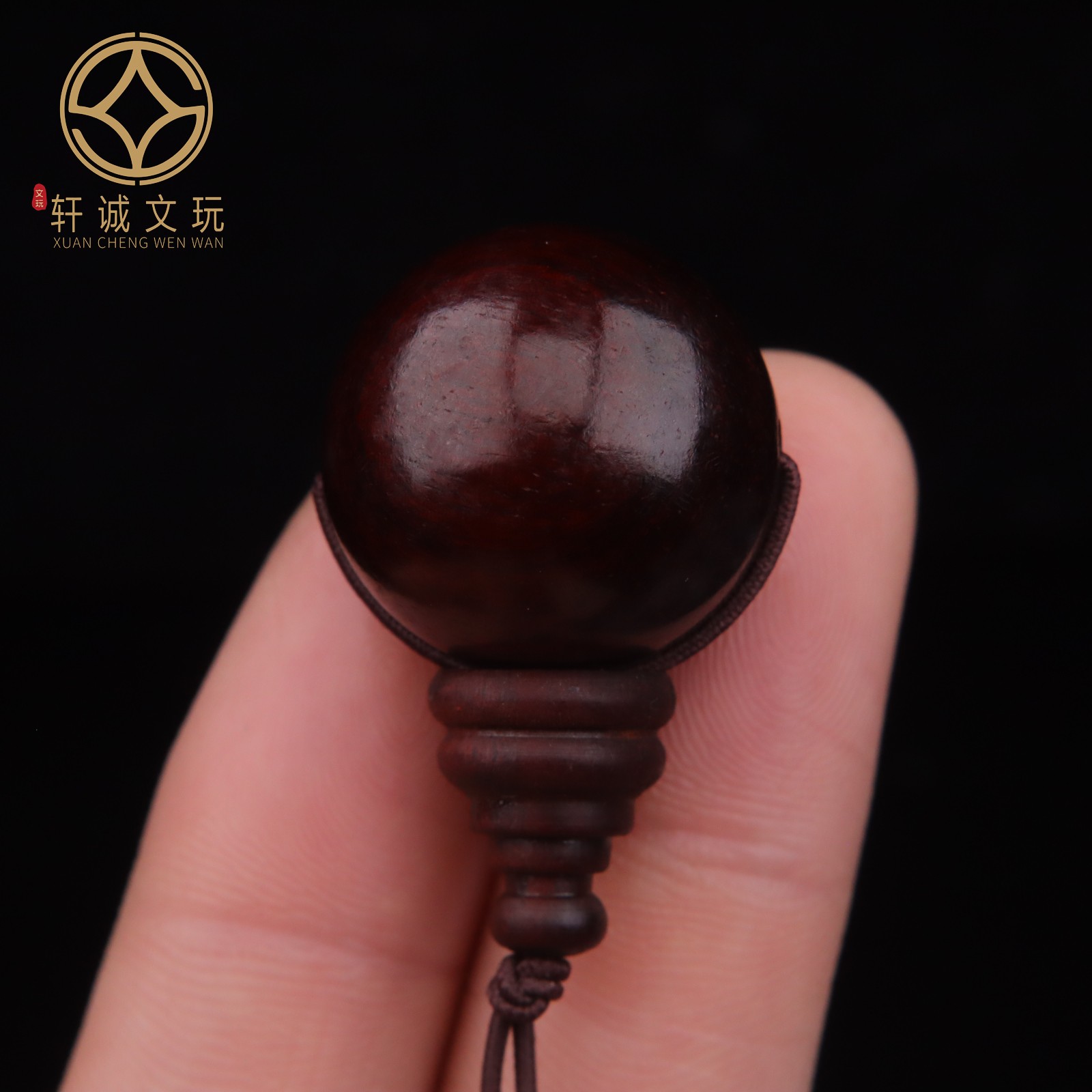 12/15/18/20MM紫檀天然圆分体三通佛头手串散珠DIY文玩配饰配件