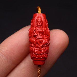 天然原矿保真朱砂观音长桶珠背云百搭款手串饰品DIY文玩配饰配件