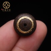 原矿S925银沉香平安扣面包圈天然沉香木戒圈隔片散珠DIY文玩配饰