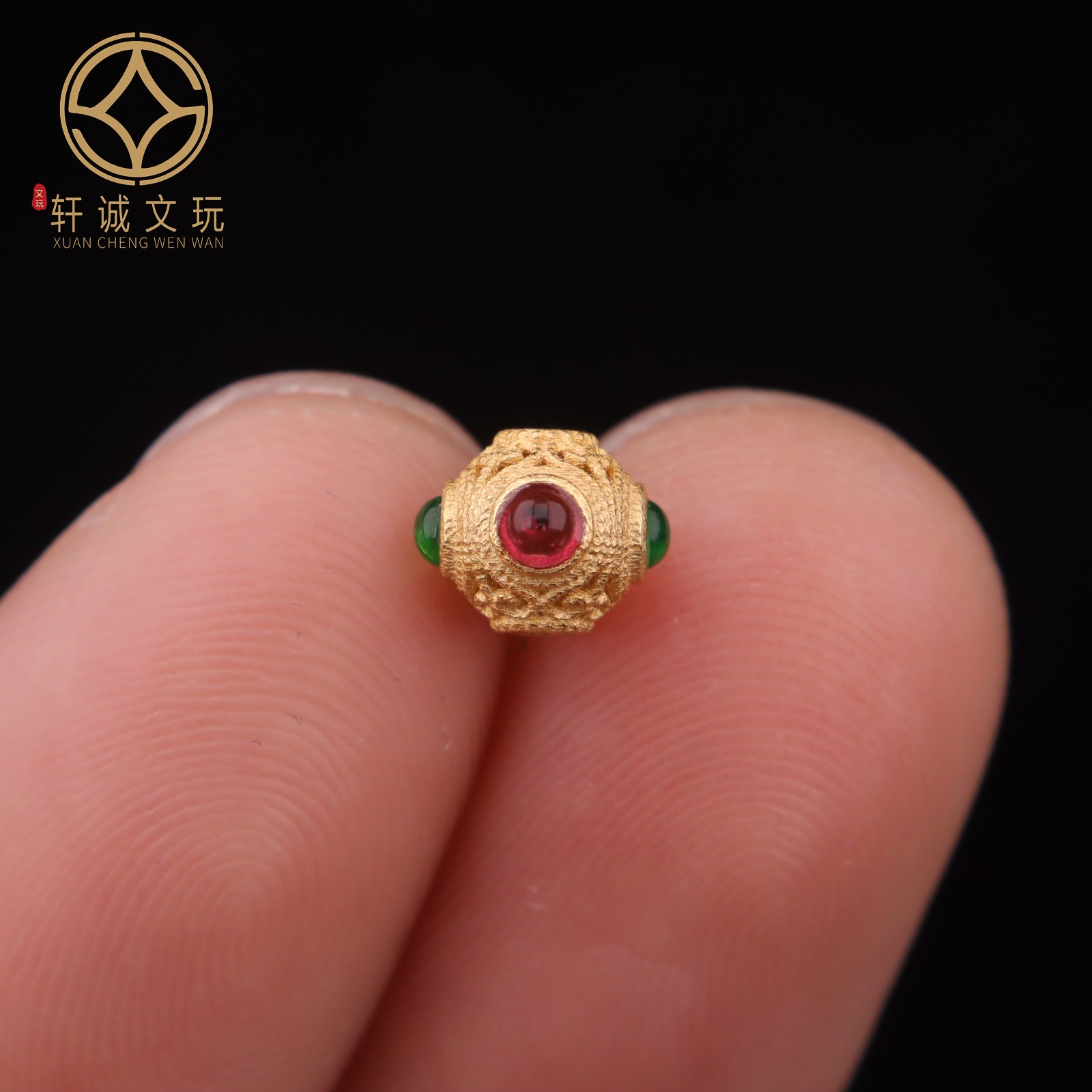 5.4MM银镀金蜻蜓眼s925转运珠子南红松石隔珠手链配件diy配饰配珠