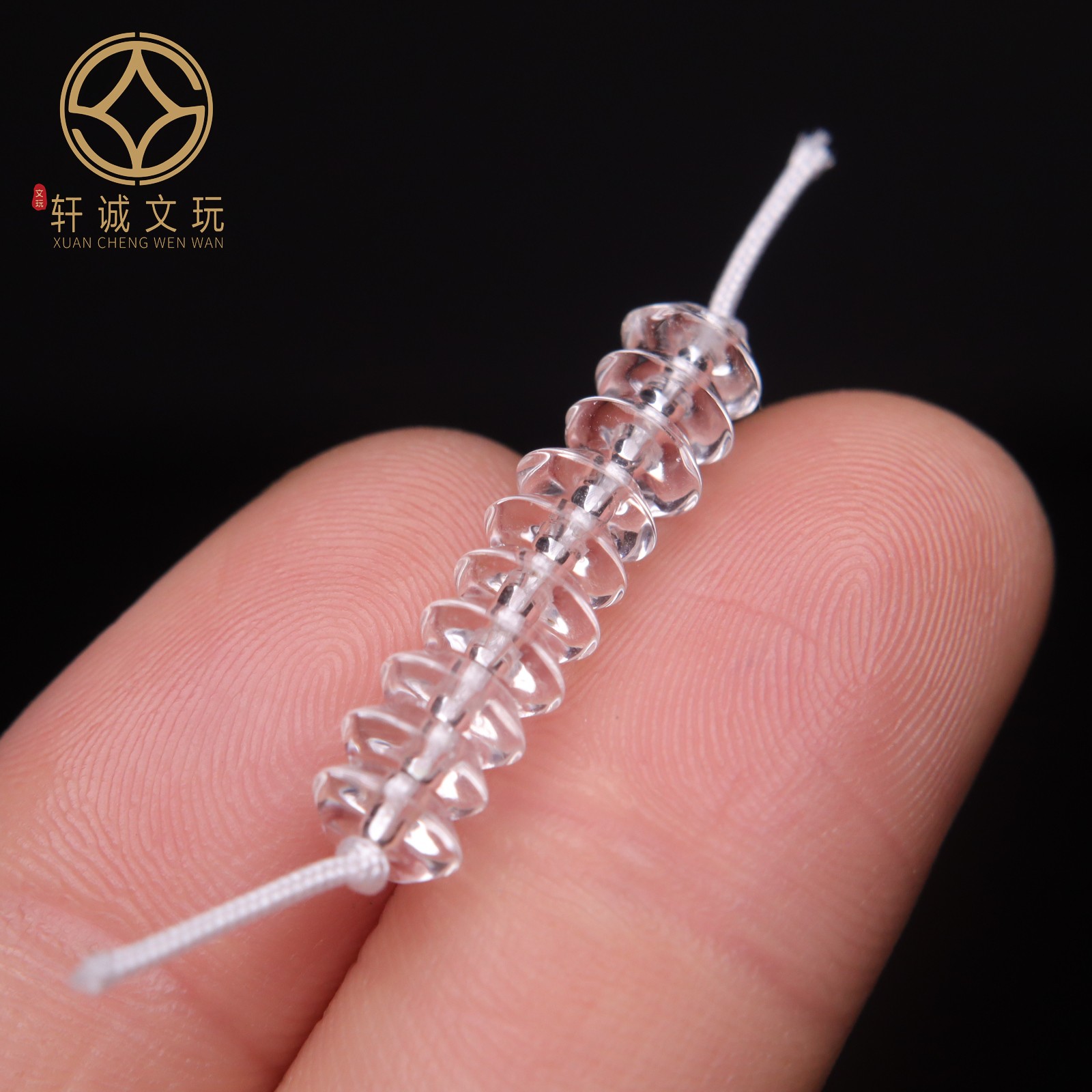 天然白水晶透明飞碟隔片垫片散珠DIY配饰佛珠配件配珠手串链隔珠