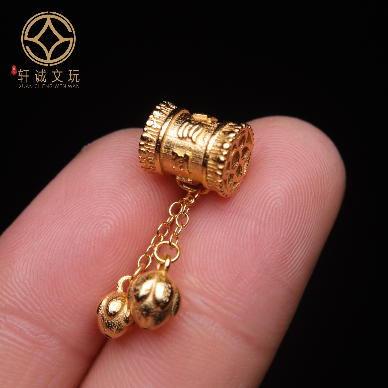 原创925银镀金莲花桶珠桶珠腰珠隔珠串珠diy文玩配饰配珠配件